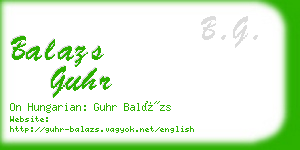balazs guhr business card